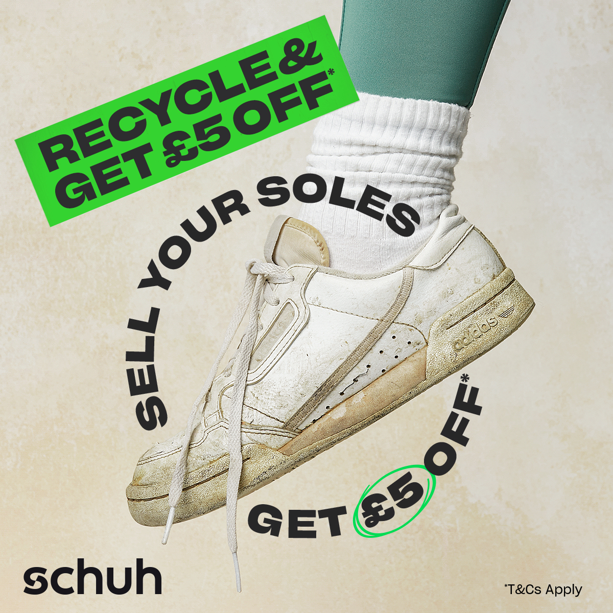 Get £5 off when you recycle with Schuh!